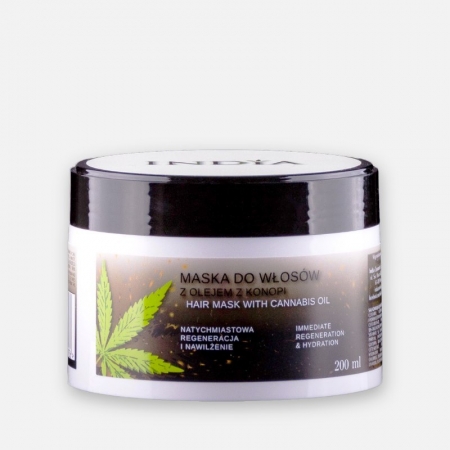 INDIA COSMETICS Maska do włosów z olejem konopnym 200ml